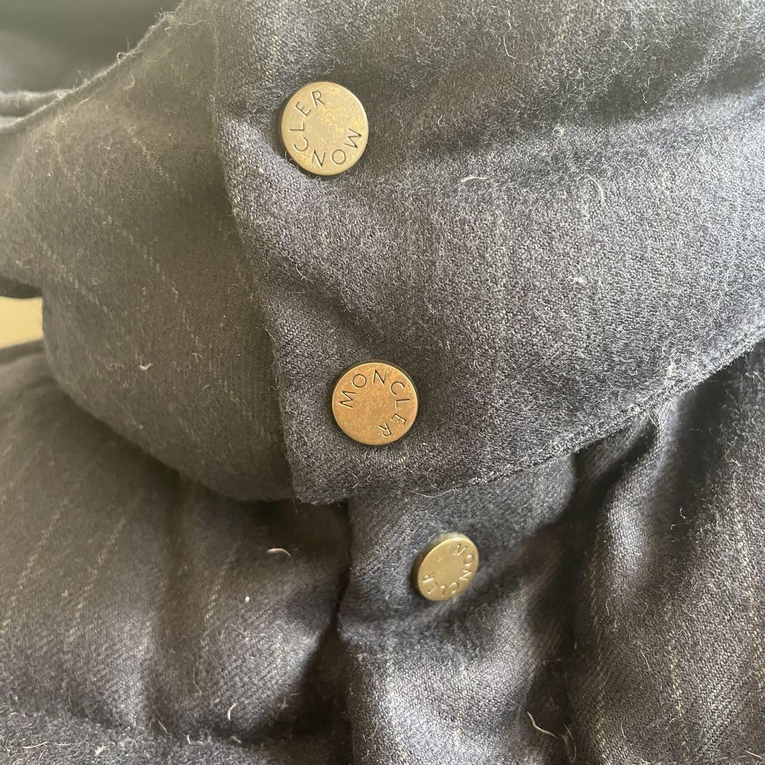 古着 レア MONCLER モンクレール ピンストライプ ウール 青タグ パリス