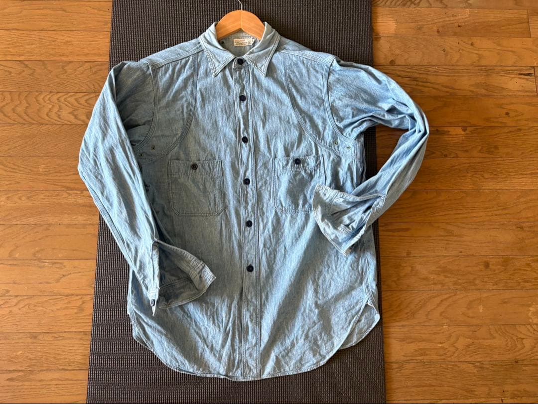 ウエアハウス　メタルボタン　シャンブレーシャツ　サイズ42