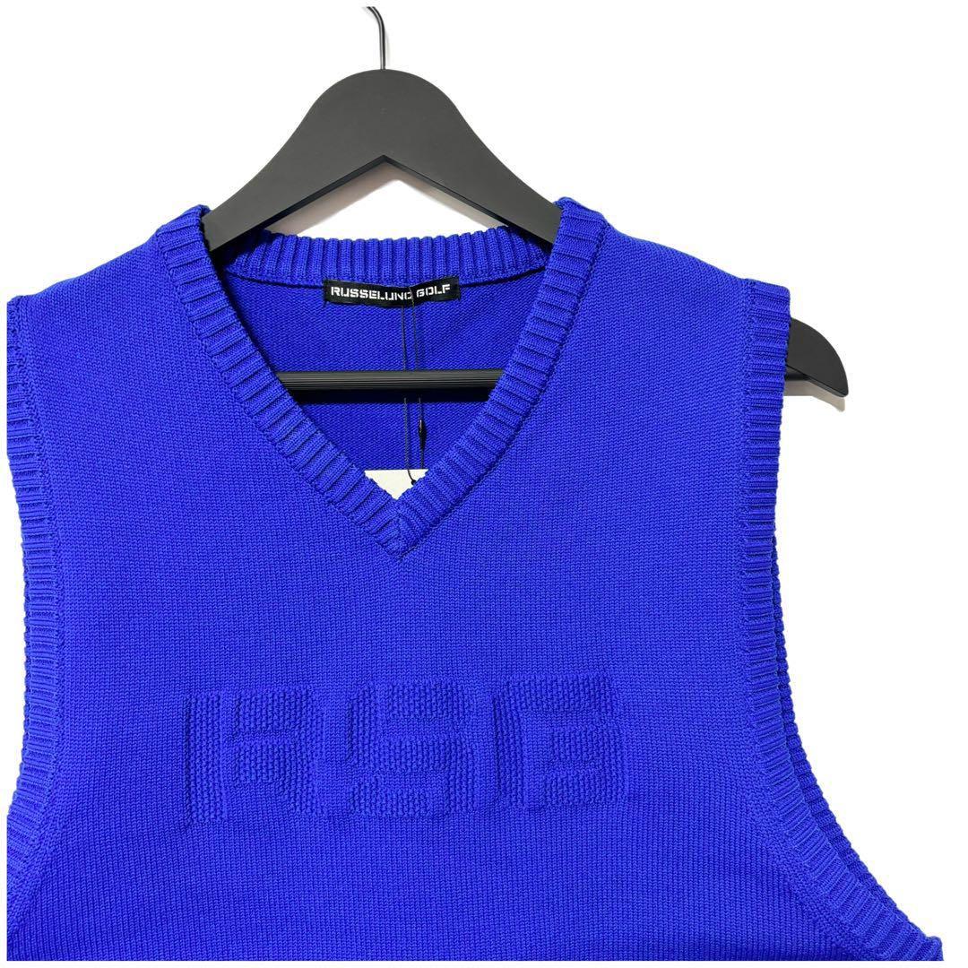 新品 ラッセルノ RSG ビッグルチャ ニット ベスト ブルー M 4 新品 ラッセルノ RSG ビッグルチャ ニット ベスト ブルー M 4