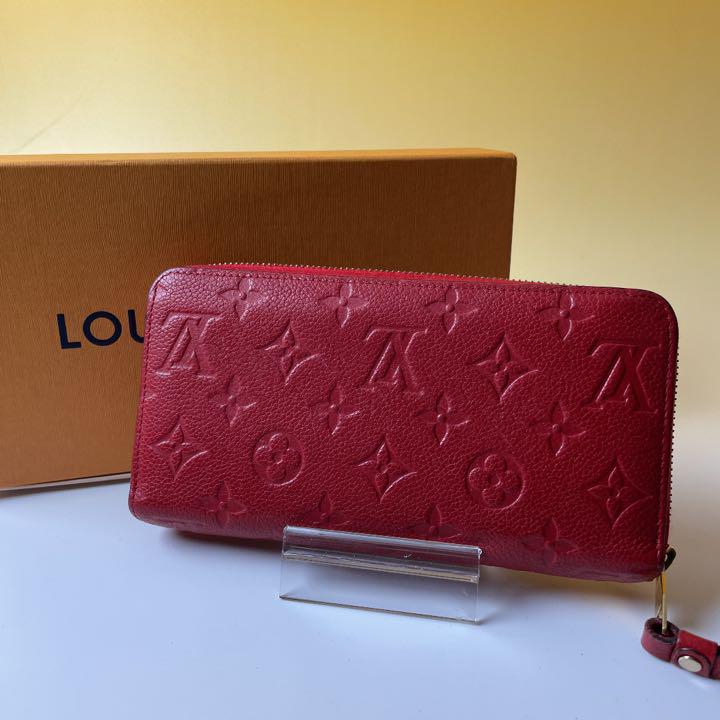 レディース LOUIS 赤 長財布 アンプラント ヴィトン l0IXn-m36638301712 VUITTON 美品 新型 ㊓プロフィー