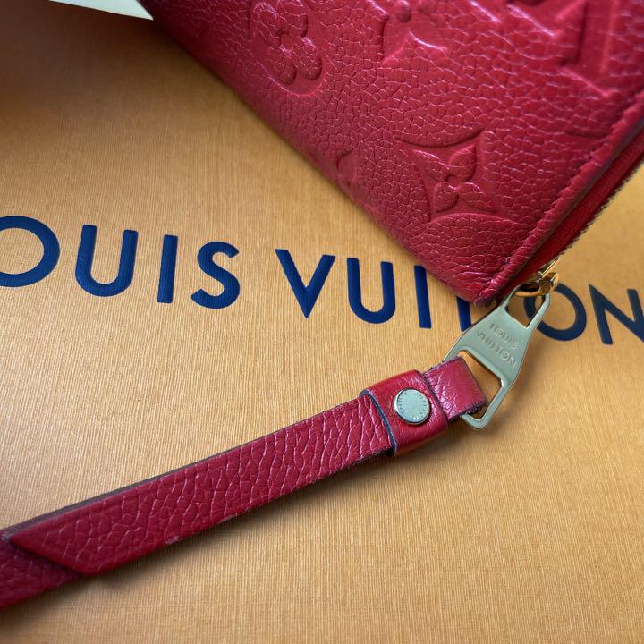 レディース LOUIS 赤 長財布 アンプラント ヴィトン l0IXn-m36638301712 VUITTON 美品 新型 ㊓プロフィー