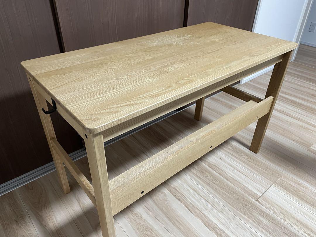 無印良品 オーク無垢材デスク（引出・足元棚付）