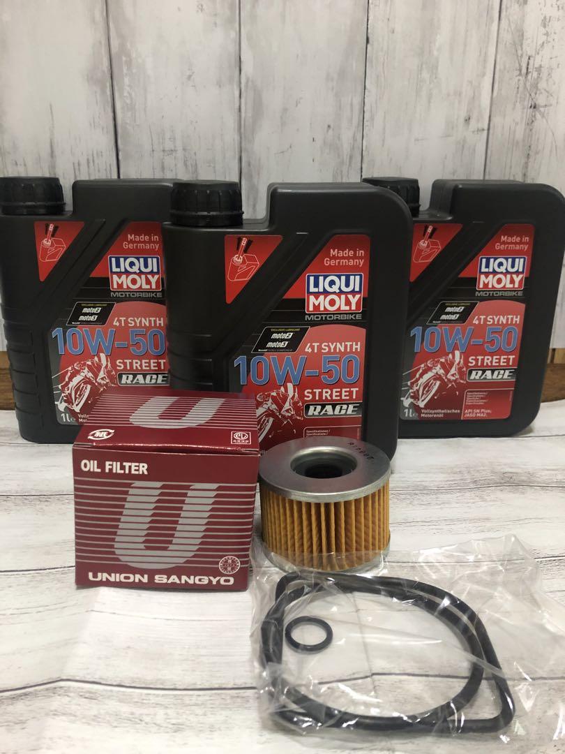 リキモリ 10w-50 1L 3本 フラッシング剤&添加剤&オイルフィルター