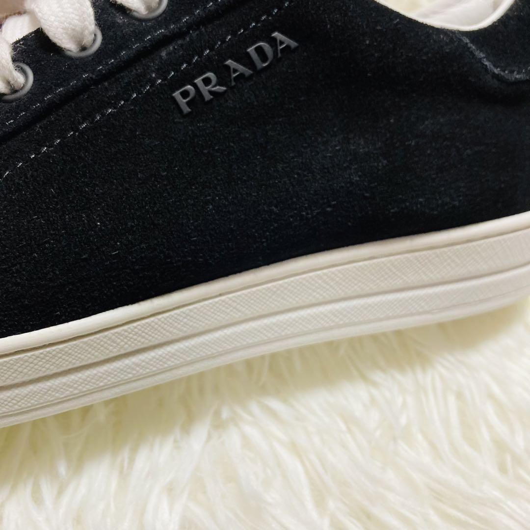 PRADプラダ スエード ブラック スニーカー 38 ユニセックス 画像7
