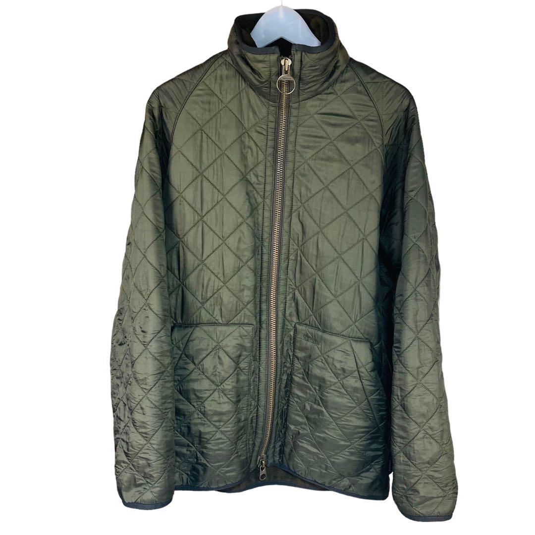 Barbour 内側フリース ポーラーキルト ショート ジャケット M カーキ