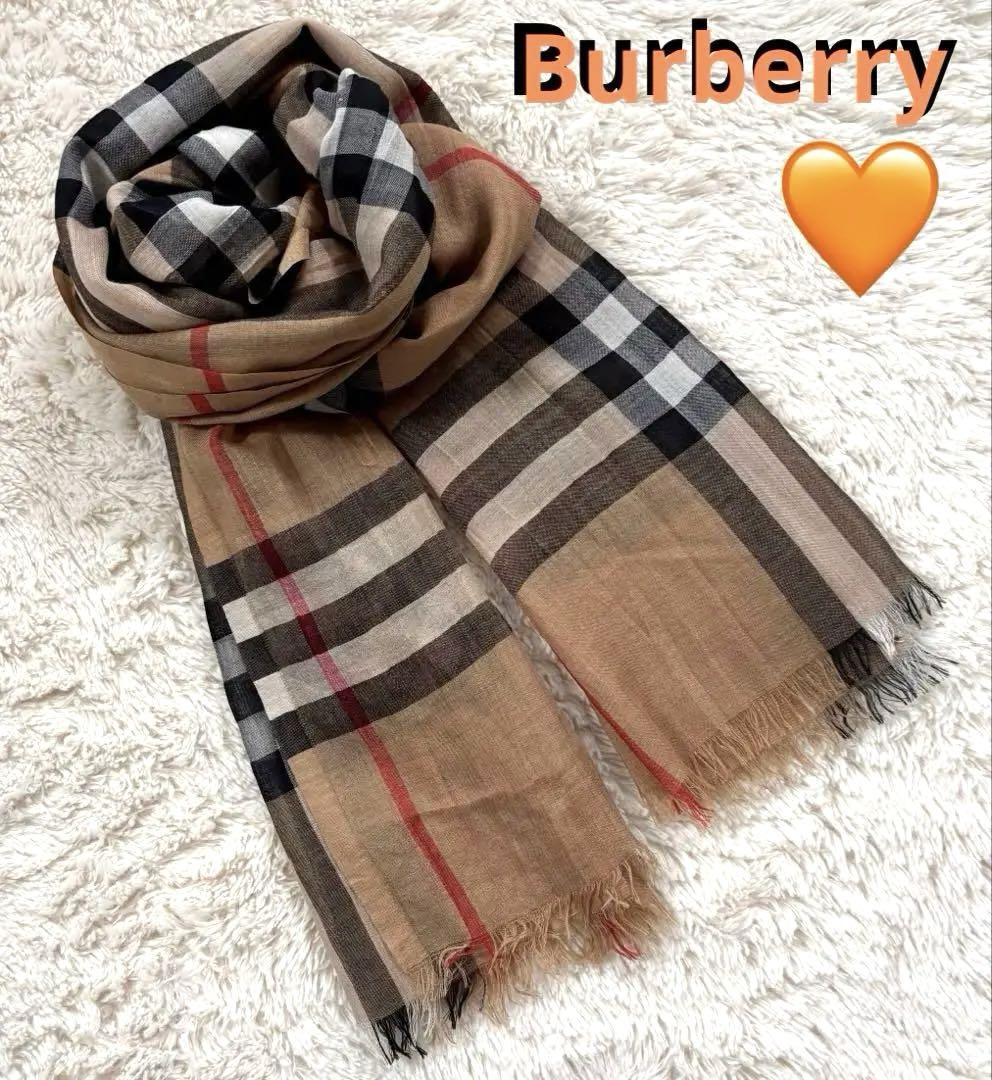 BURBERRY ❤️バーバリー・ストールショールチェック柄大判220×70