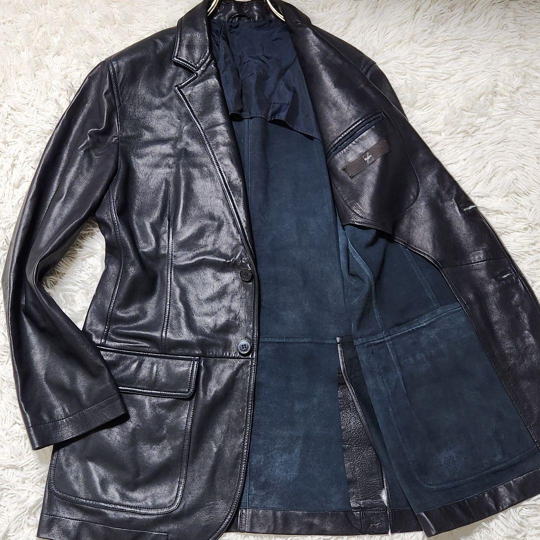 極美品✨Z Zegna ゼニア レザー テーラードジャケット 本革 ラムレザー 画像2
