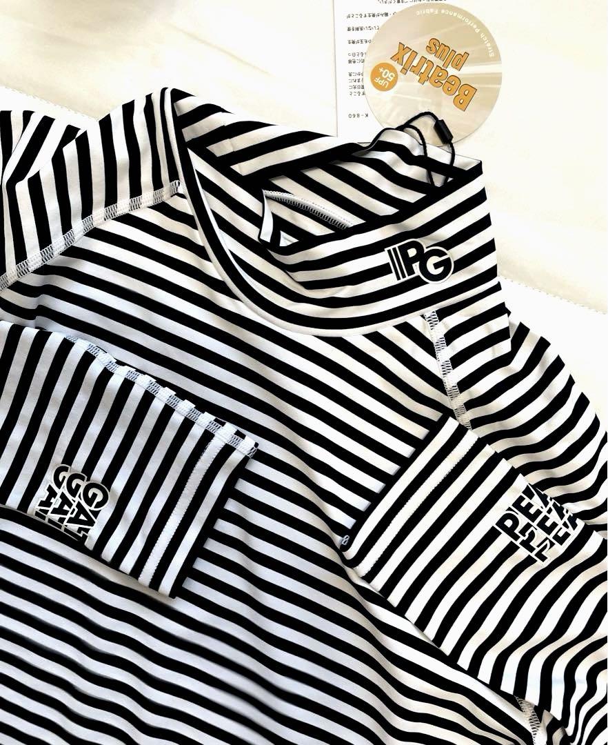 【新品タグ付】PEARLY GATES ⛳️ストライプネックシャツ サイズ4