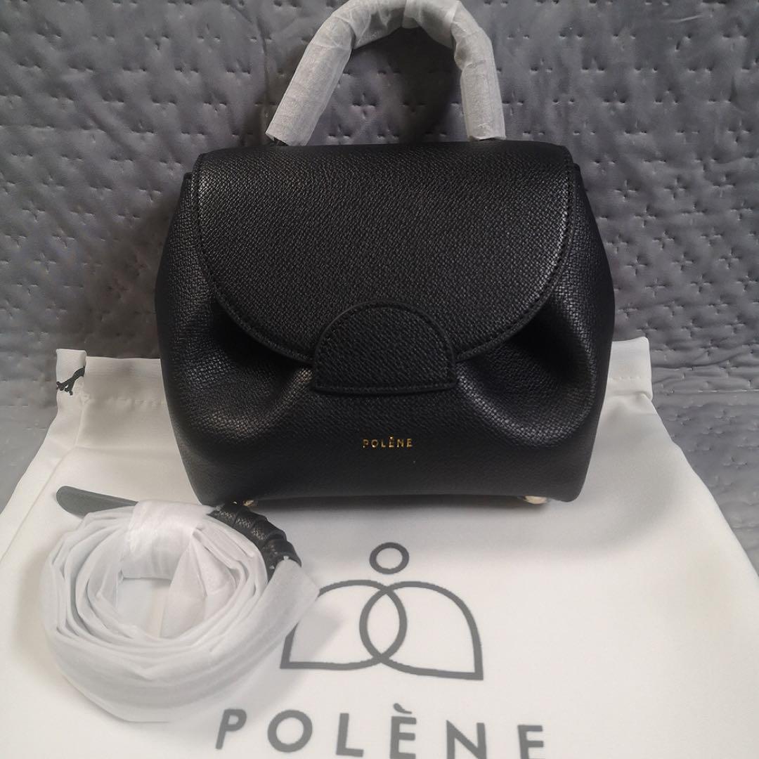【POLENE】NumeroNeufMini エディションブラックテクスチャード Polène | バッグ - Numéro Sept - ブラック テクスチャード