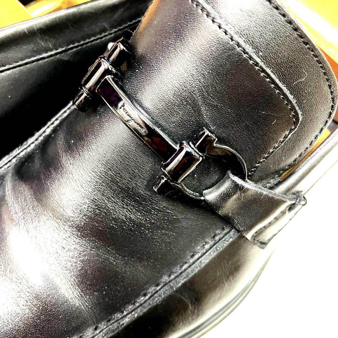 ☆美品☆ferragamoフェラガモ　ブラックビットローファー　6 1/2