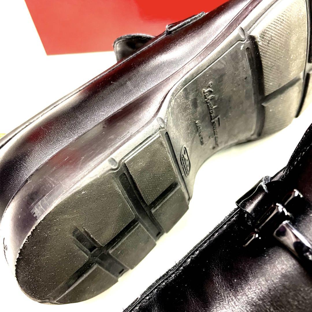☆美品☆ferragamoフェラガモ　ブラックビットローファー　6 1/2