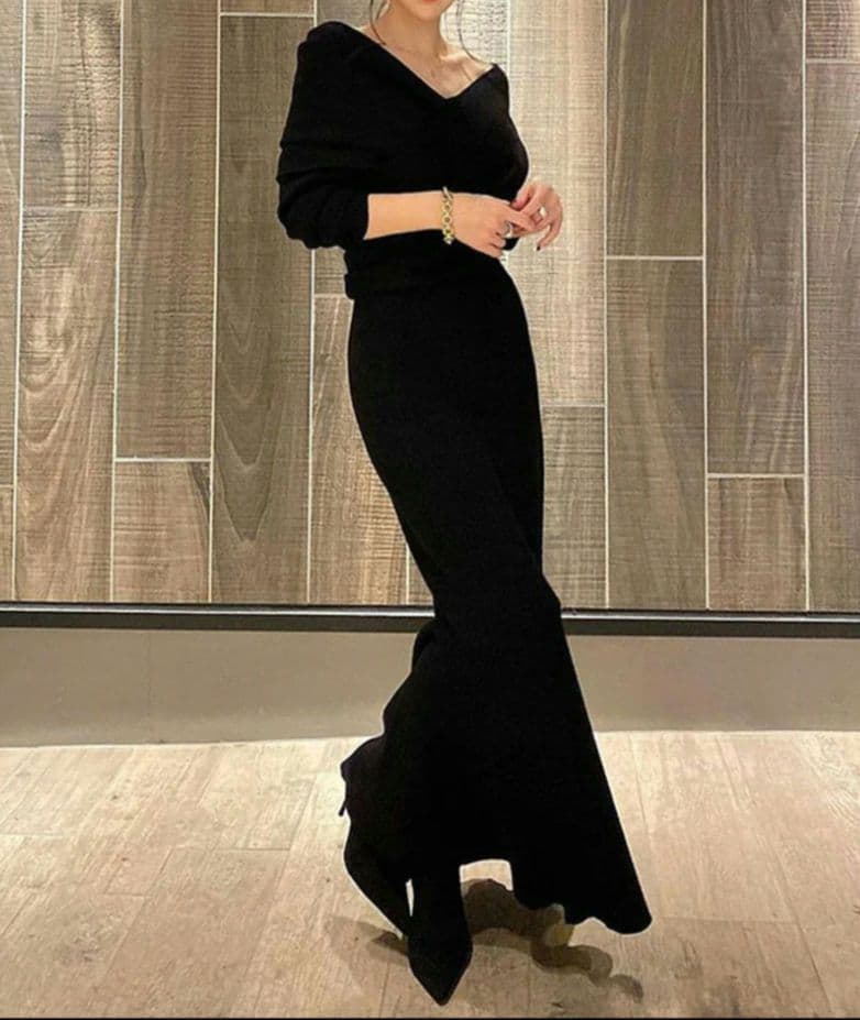 ★★K★★eimy istoire スヌードセットニットマーメイドワンピ