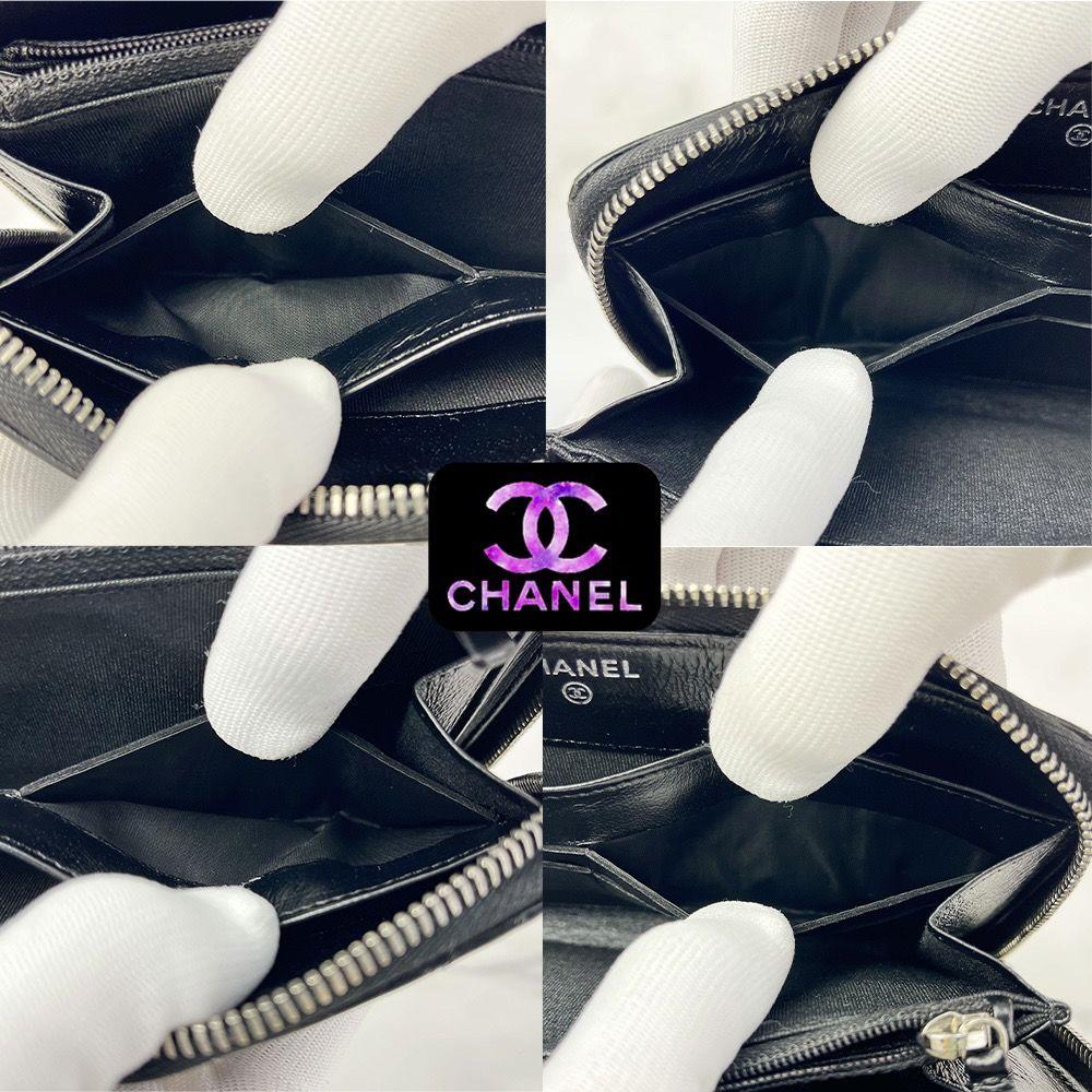 超極美品 CHANEL マトラッセ ラウンドファスナー 長財布