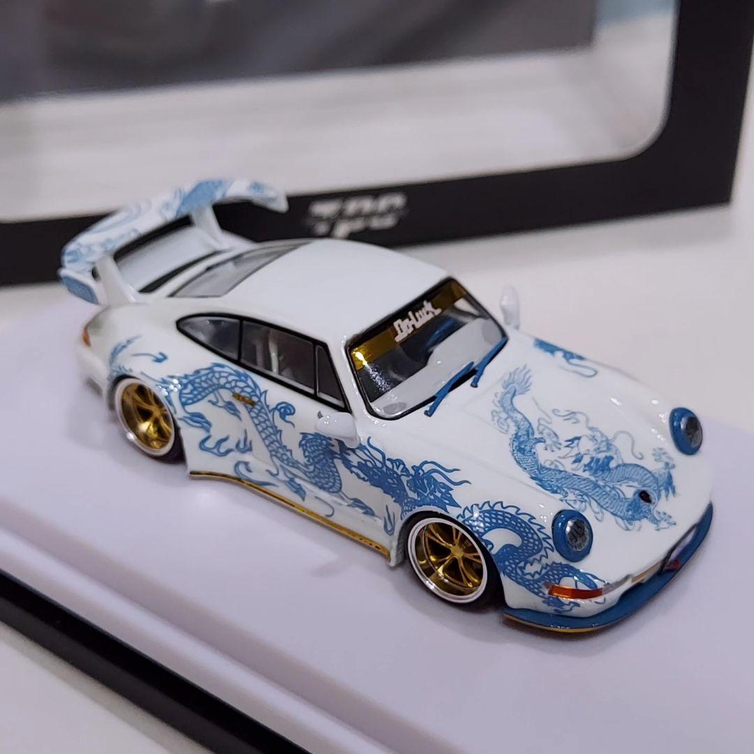 1/64 蛍光塗料　Porsche 911 RWD 精密ミニカー　金メッキ