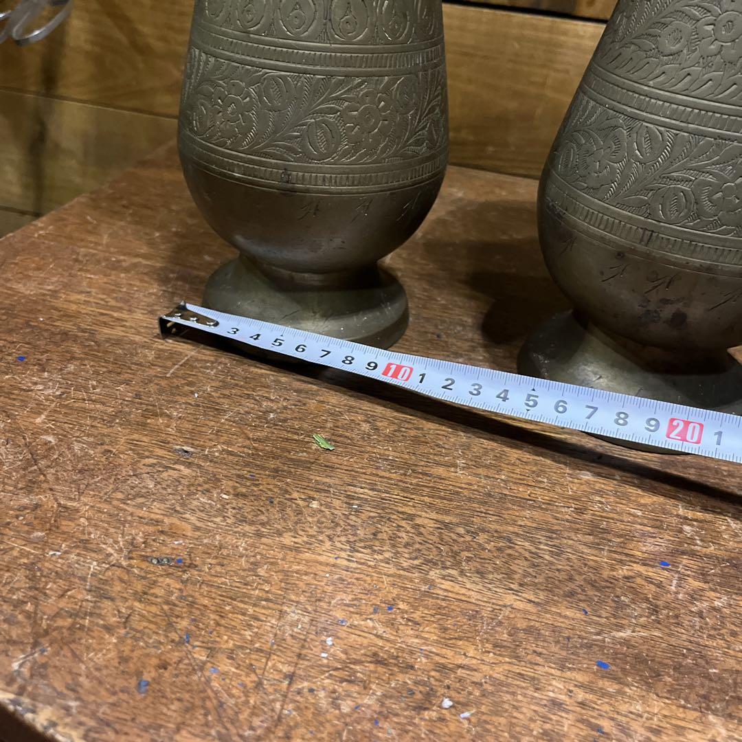 ヴィンテージ真鍮花瓶セット