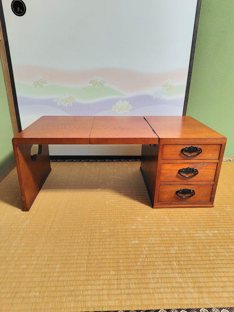 口コミ サイト 商品 折り畳み 机 文机 木製 昭和レトロ 家具 3段ミニ箪笥 和風 家具