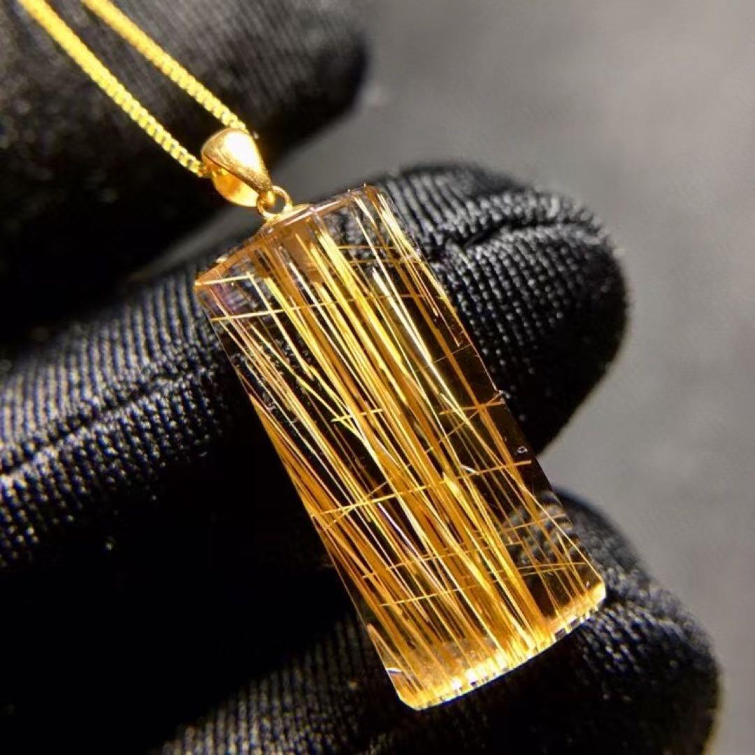 ⭐︎天然銅色ゴールドルチルクオーツ ペンダントトップ k18 1.5g
