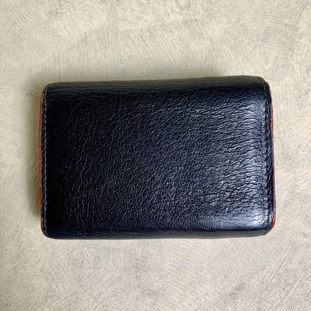 miumiu マドラス ラブレター 三つ折り財布 ブラック ハート　ロゴ金具