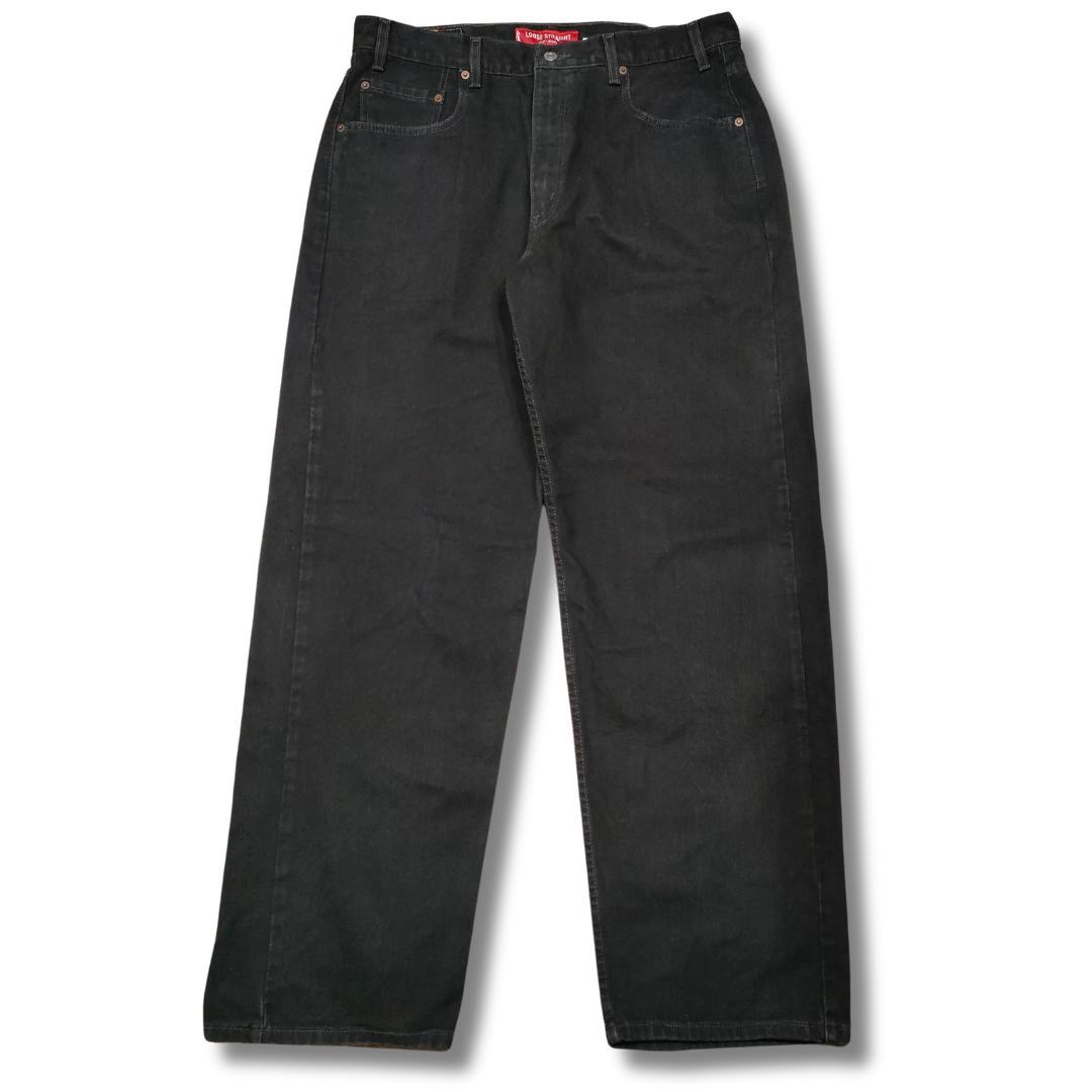 【希少美品】00s メキシコ製 リーバイス 569 ブラック ルーズ ストレート 画像2