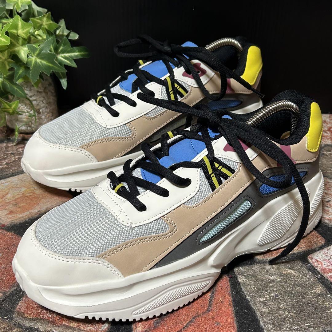 未使用 ZARA チャンキープラットフォームスニーカー 26cm マルチ