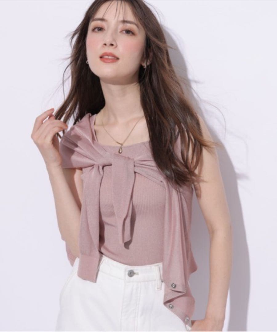 【タグ付き】アプワイザーリッシェ 前後2wayニット シアーカーデ アンサンブル