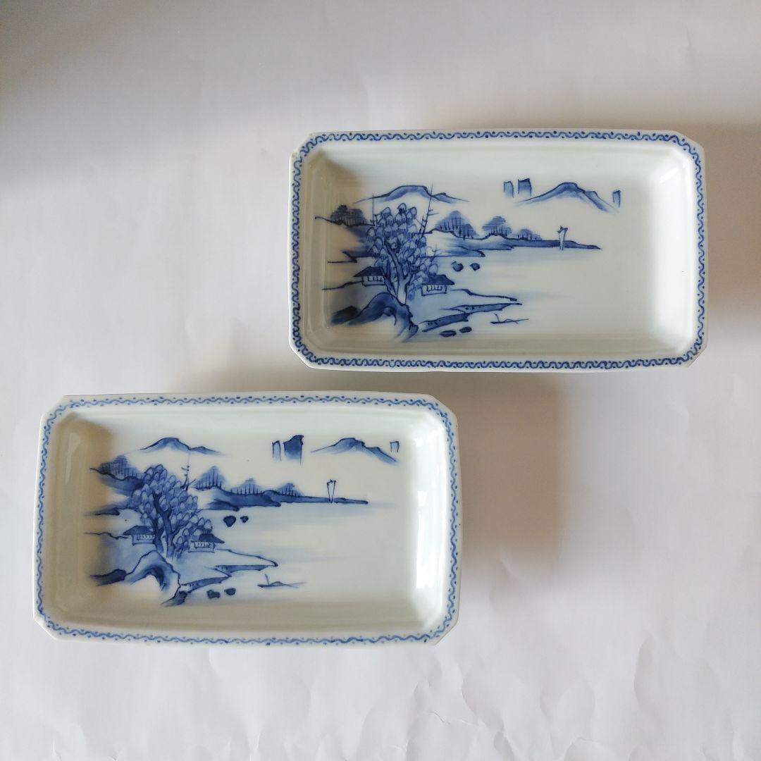 1858  古伊万里　染付山水　大明成化年製銘　皿　5客　未使用 S__9412643_0.jpg