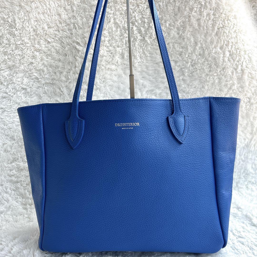極美品 DRESSTERIOR ビジネスバッグ 肩掛け A4可 ロゴ刻印 レザー 極美品 DRESSTERIOR トートバッグ A4 肩掛け可 ロゴ刻印 レザー