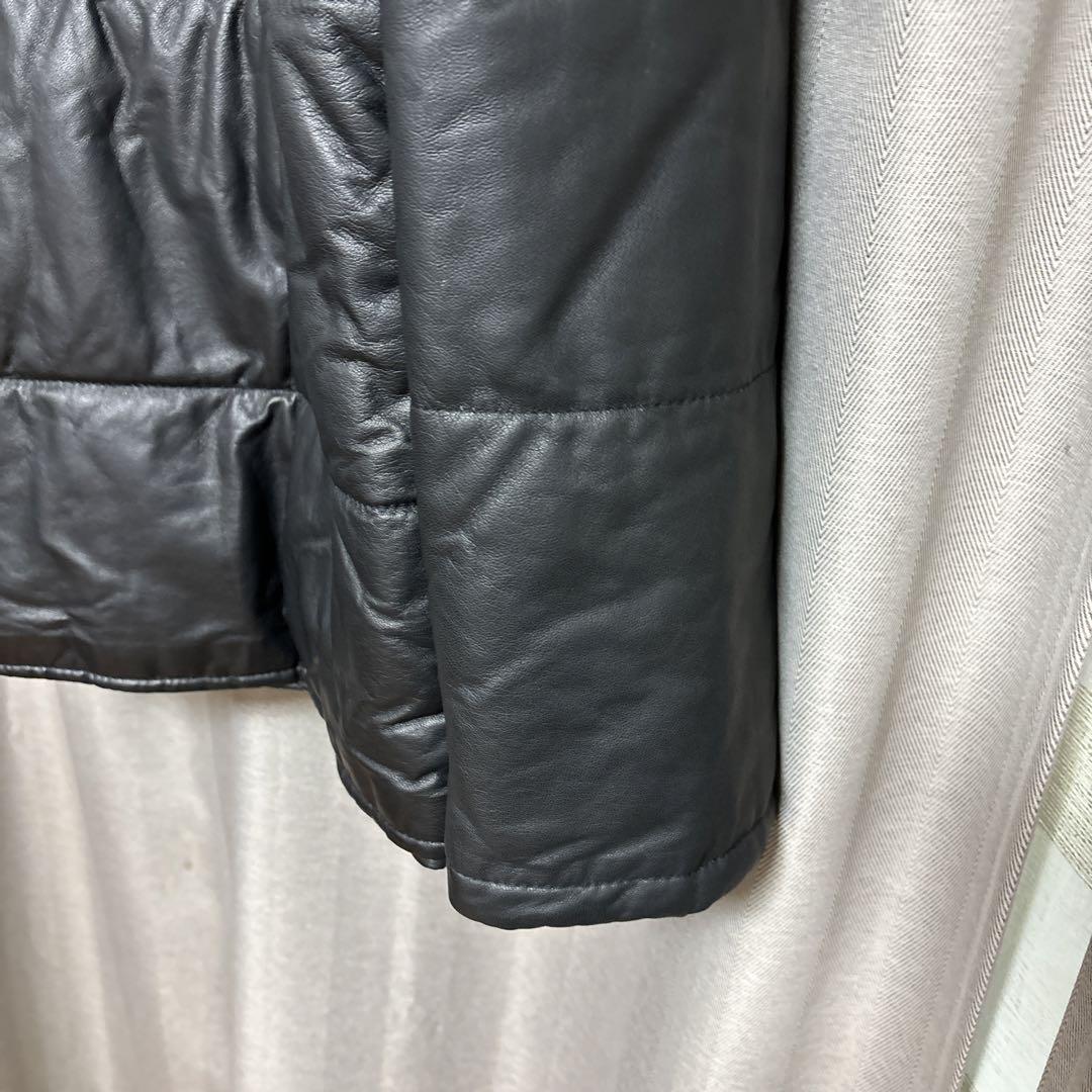 GIORGIO BRATOジョルジオブラット20FW中綿入りレザーブルゾン黒