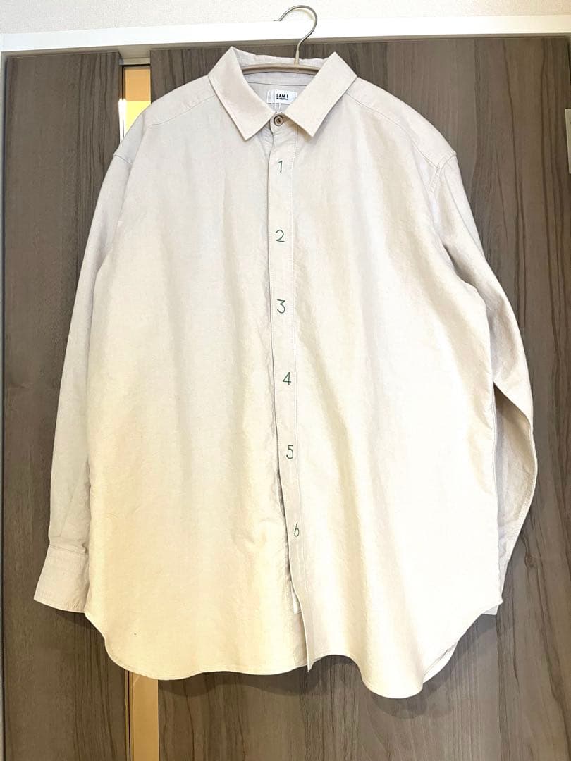 【新品タグ付】I am I △○40/1 オックス 数字刺繍 長袖シャツ