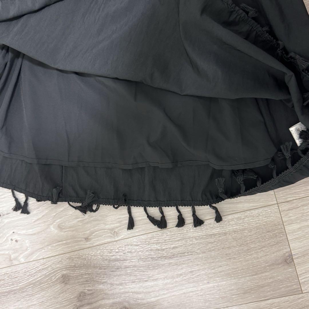 【新品】To the sea ロングワンピース　ブラック　裾フリンジ 新品】To the sea ロングワンピース ブラック 裾フリンジ - メルカリ