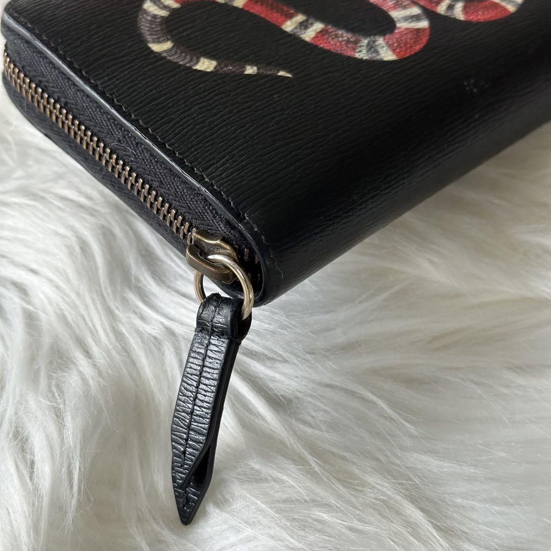 美品✨GUCCI 長財布 ラウンドファスナー キングスネーク レザー