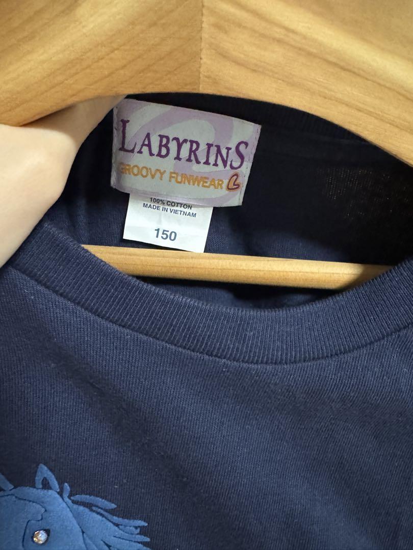 LABYRINS 馬のグラフィック Tシャツ ネイビー