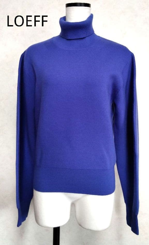 ロエフ LOEFF タートルネック セーター　クレセントスリーブ　パープル