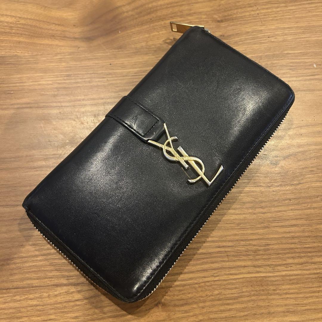 YSL★ブラックレザー 長財布★サンローラン【送料込み】