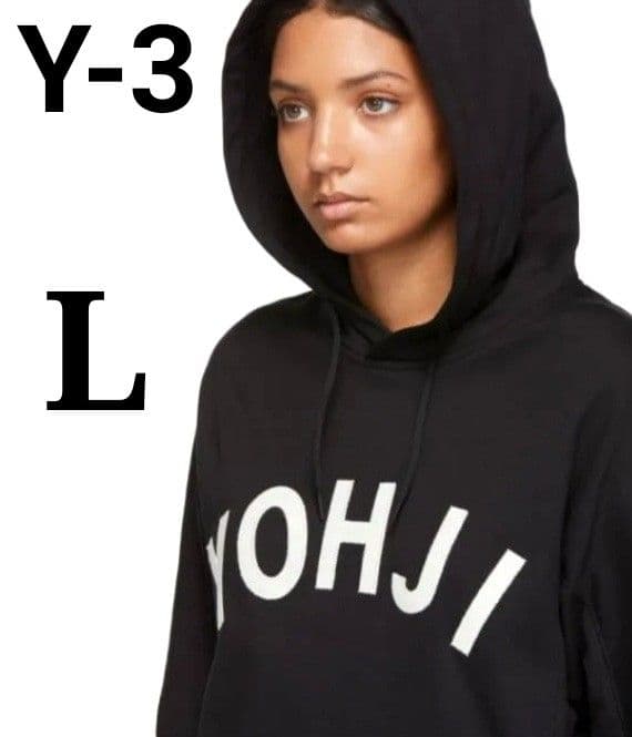 Y-3 ワイスリー✫YOHJI ロゴ パーカー L ブラックL Y-3