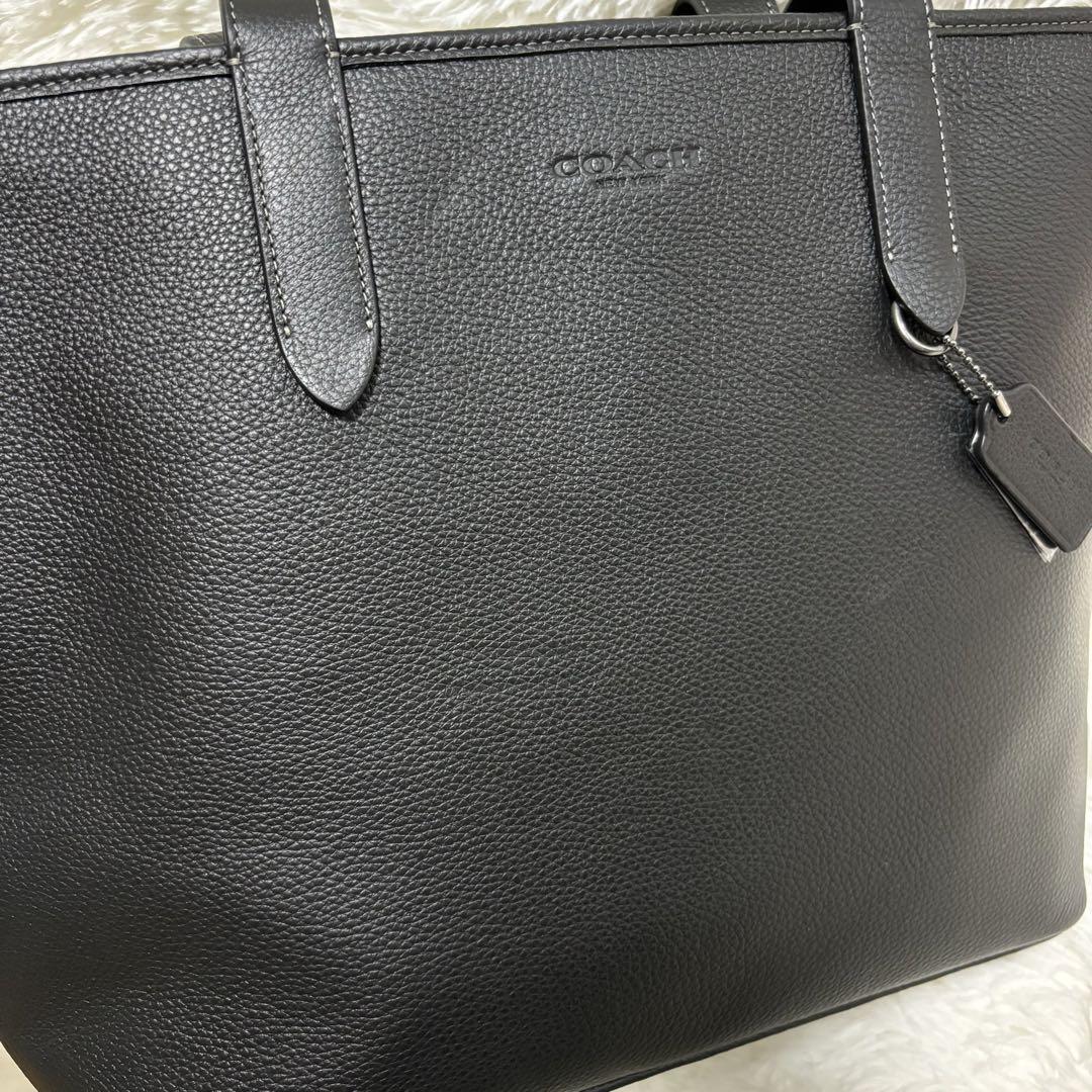 【美品】コーチ サリバン C9876 トートバッグ レザー シボ革 A4収納 黒 美品】コーチ サリバン C9876 トートバッグ レザー シボ革 A4
