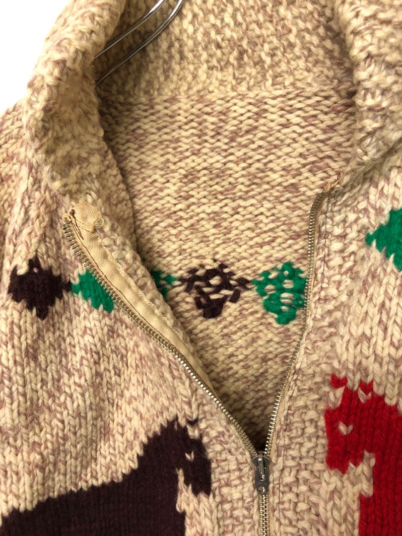 ビンテージ 60-70s LIGHTNING ZIP ホース柄ジャガードカウチン