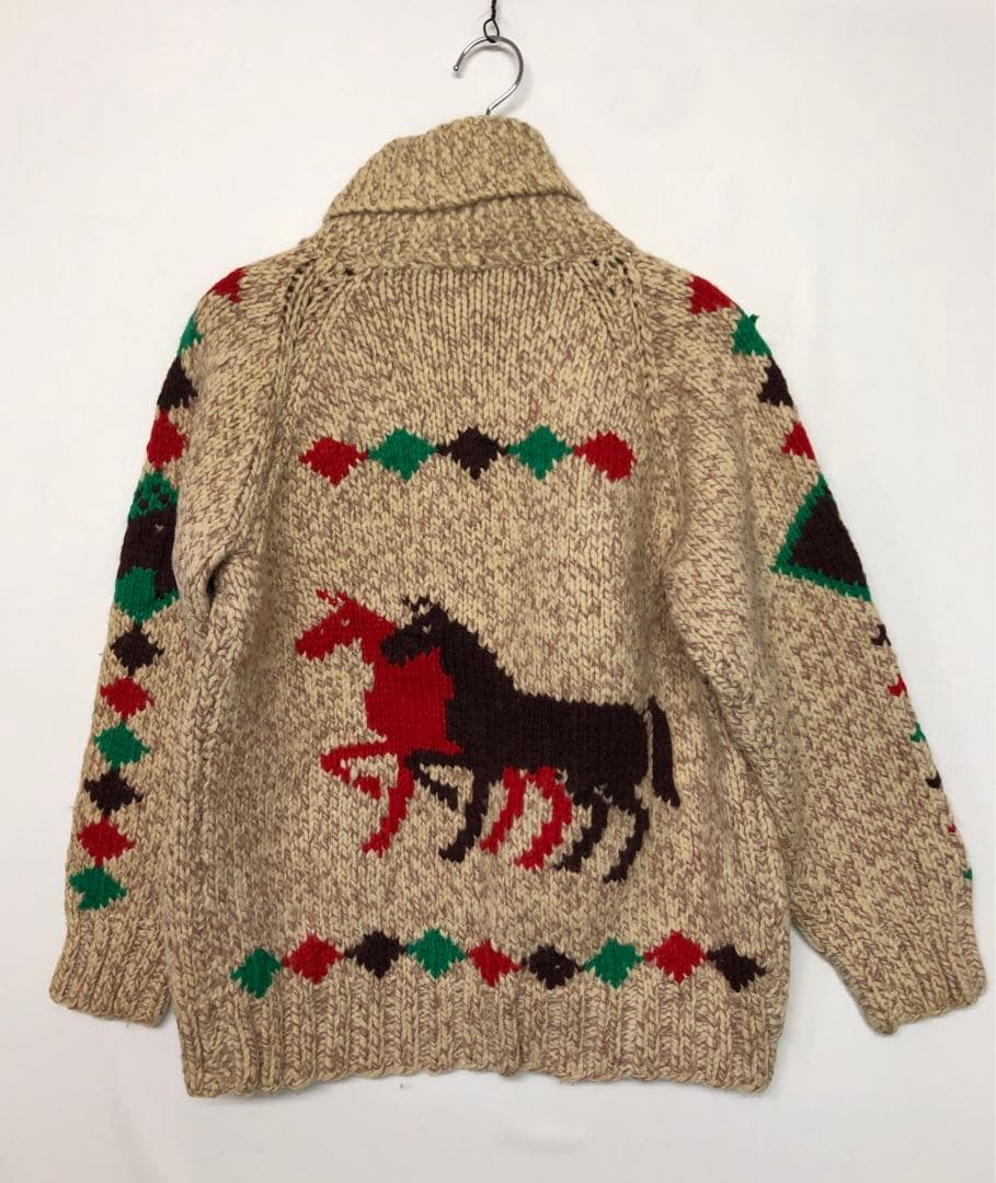 ビンテージ 60-70s LIGHTNING ZIP ホース柄ジャガードカウチン