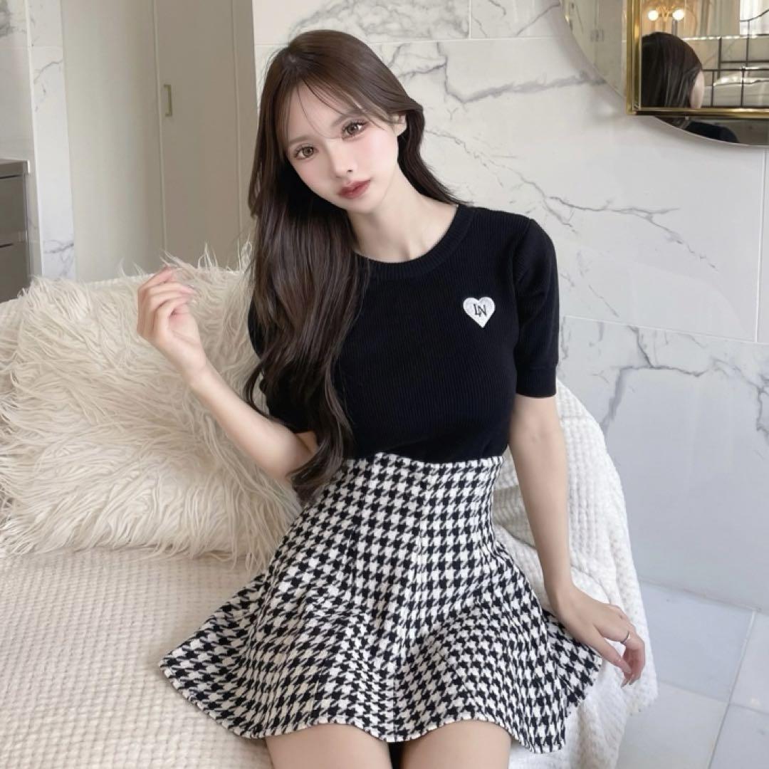 Lumignon ♥ houndstooth high waist skirt