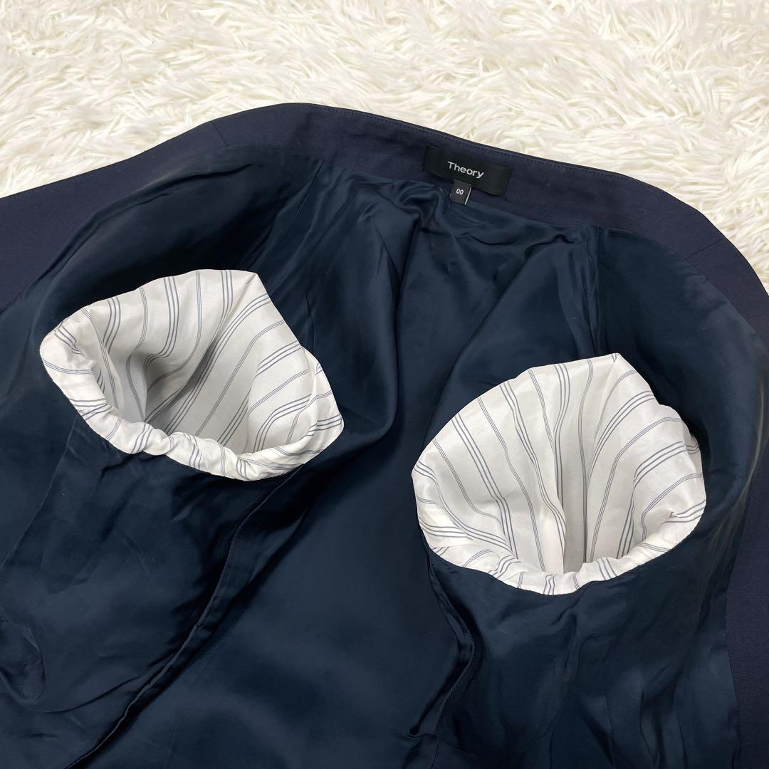 美品☆現行Theory LANAI TAILOR ノーカラージャケット 総裏