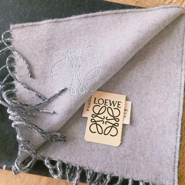 大人気新品 LOEWE 21AWバイカラーマフラー ライトブルー ネイビーブルー K2ngP-m36694965893 格安最新作
