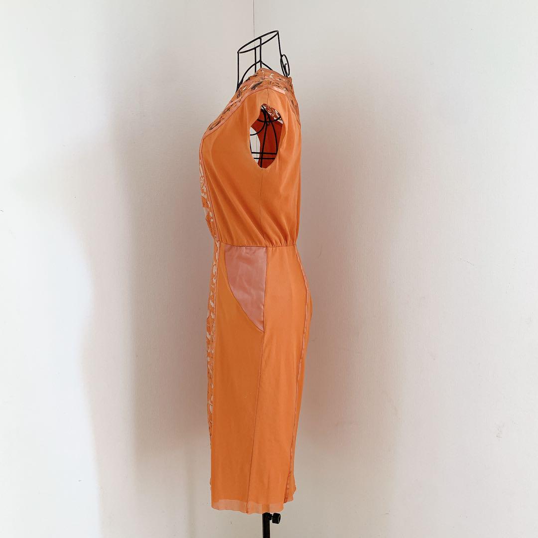 【★廃盤品★】Vivienne Tam ヴィヴィアンタム　総レースドレス　ワンピ DRESS COLLECTION】 マウンテン柄レースマーメイド ドレス