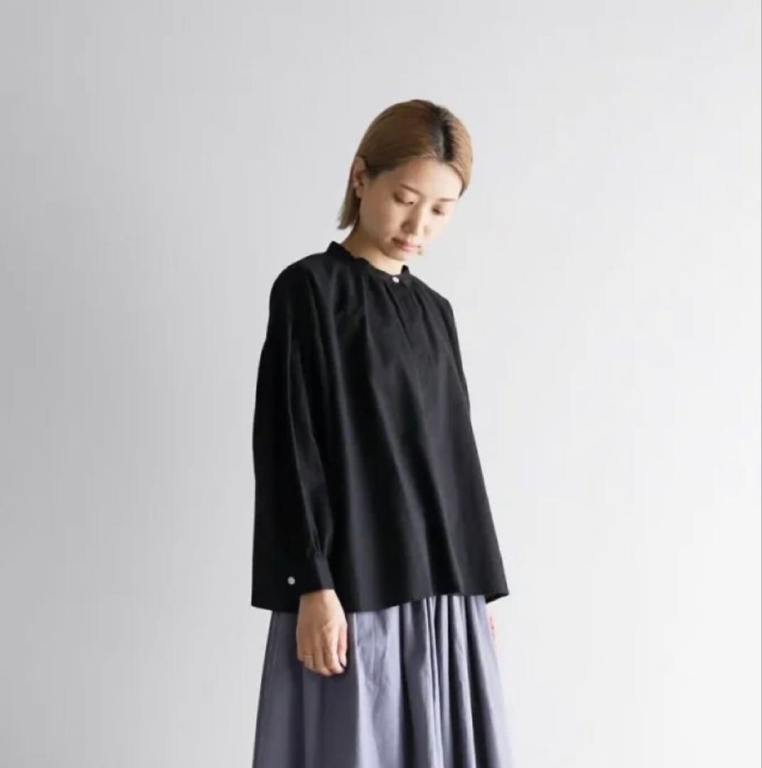 HUIS コットンリネンバルーンスリーブワイドブラウス ブラック SIZE