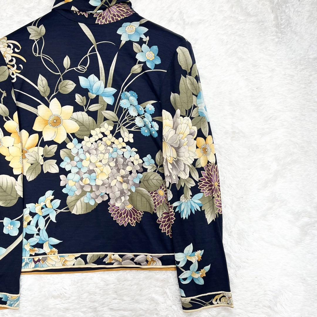 LEONARD レオナール タンクトップ ノースリーブ 花柄 トリム LL