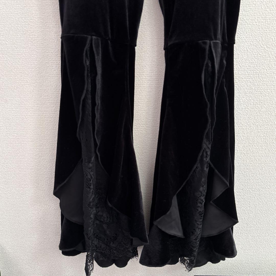 SHEIN ベロアレース付きフレアパンツ サイズXS - メルカリ