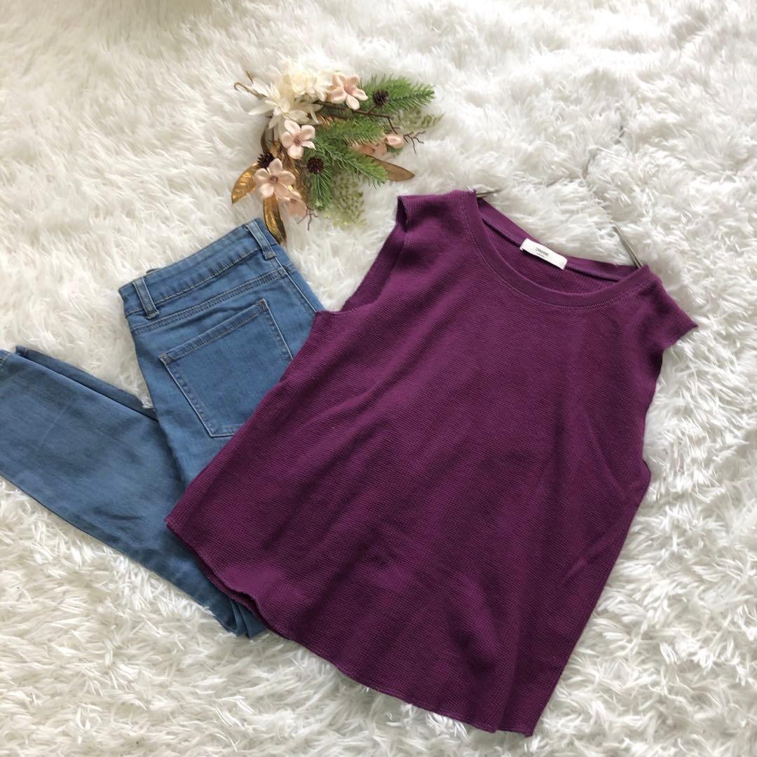 【ディスコート】 (F) コットンニットベスト レイヤード クルーネック 記念日 2,599円