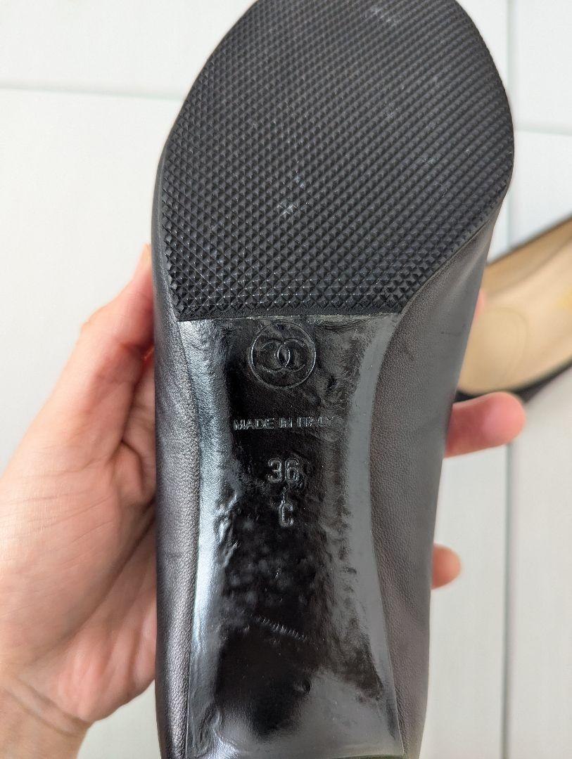 CHANEL ブラック バレエシューズ　パンプス　36C　美品