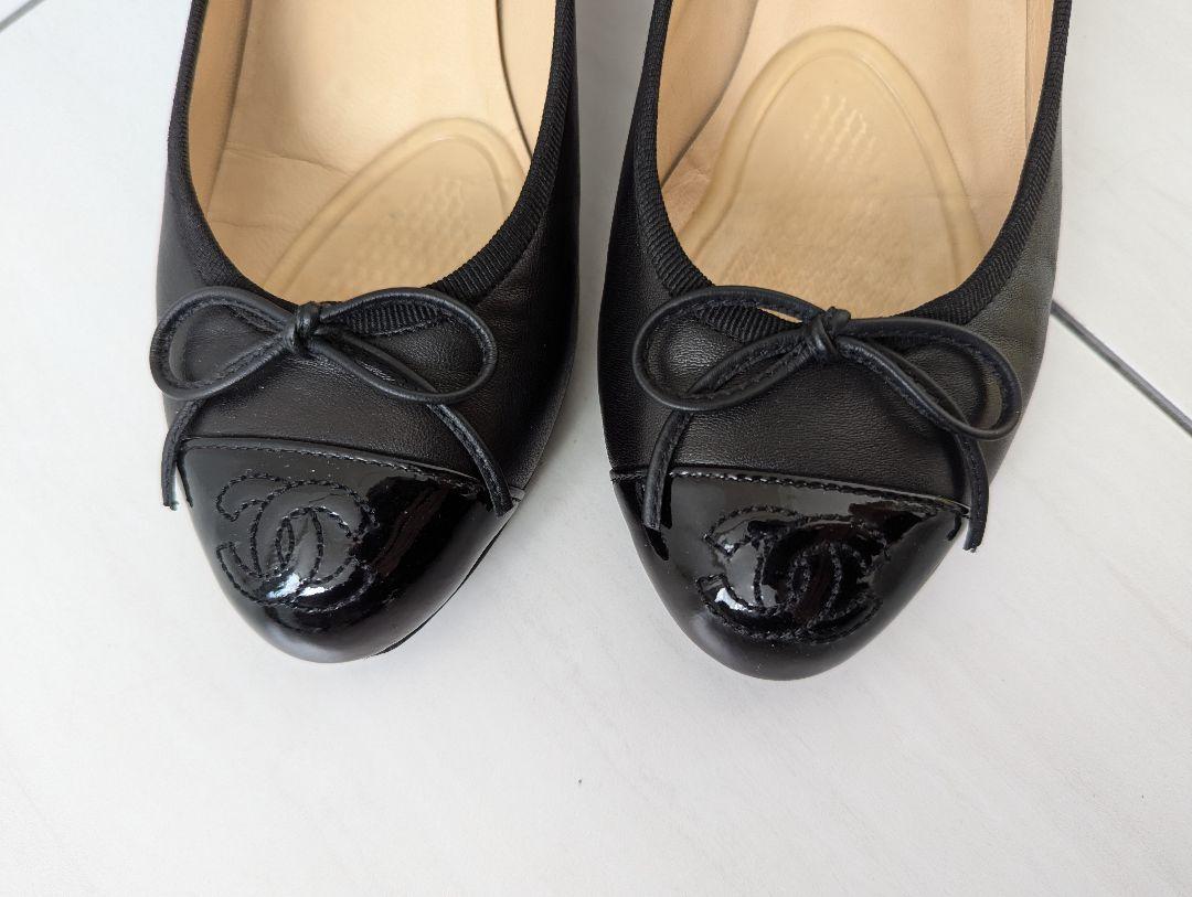 CHANEL ブラック バレエシューズ　パンプス　36C　美品
