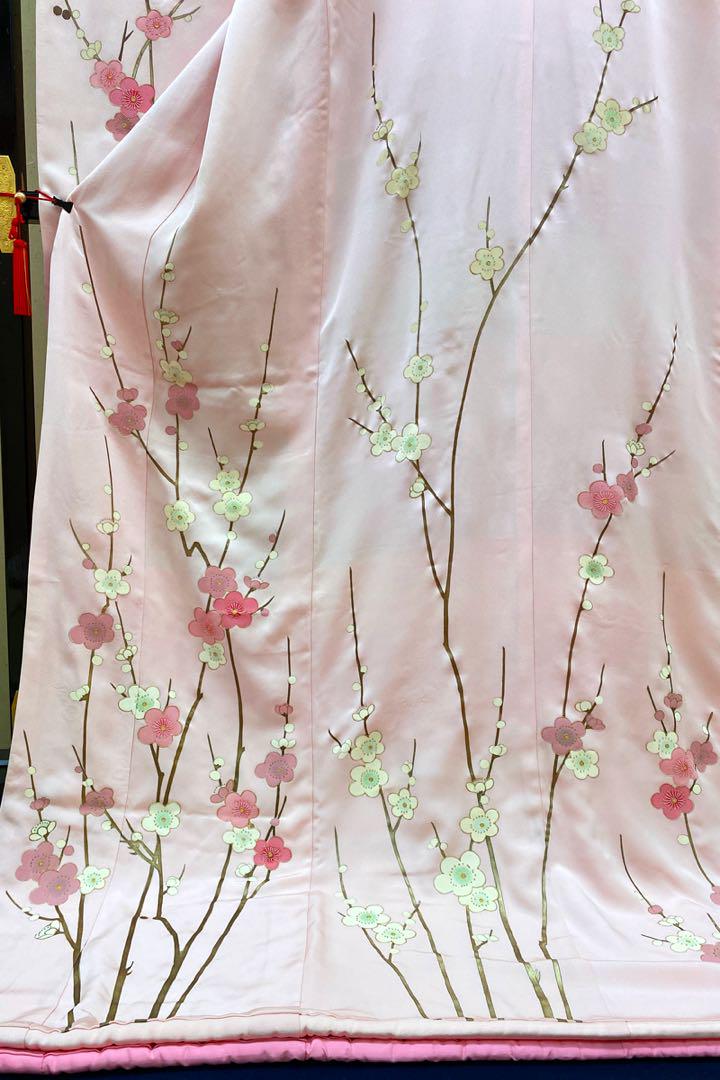 【美品】 引振袖 大振袖 花嫁衣裳 結婚式 本体 ピンク 梅 振袖 舞台衣装