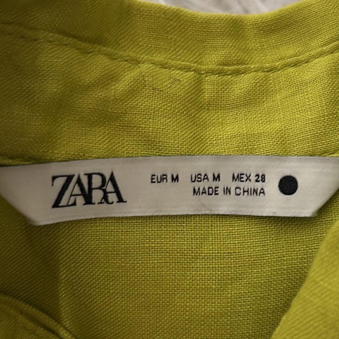 ♥ZARA♥ ザラ (M) シャツワンピース リネン100% - メルカリ